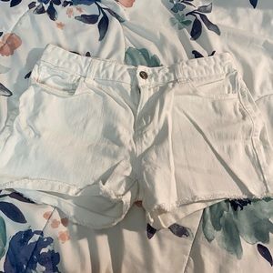 White jean shorts